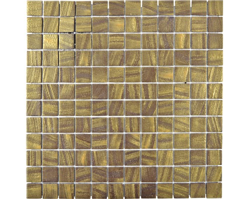 Mozaic piscină sticlă Tina 05 auriu 31,5x31,5 cm