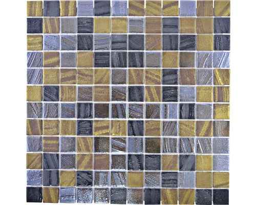 Mozaic piscină sticlă Tina 357 mix albastru-bronz 31,5x31,5 cm Placă mozaic din sticlă