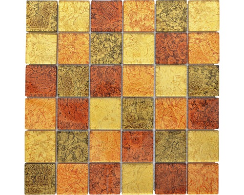 Mozaic sticlă XCM 8AL29 auriu-portocaliu-bronz 30x30 cm Mozaic pătrat din sticlă