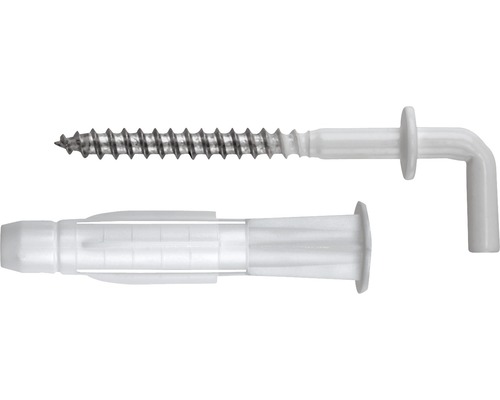 Dibluri plastic cu cârlig alb Tox Pirat Will 8x51 mm, pachet 2 bucăți