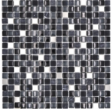 Mozaic sticlă XCM M760 negru 30x30 cm