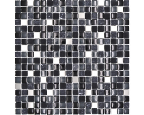 Mozaic sticlă XCM M760 negru 30x30 cm