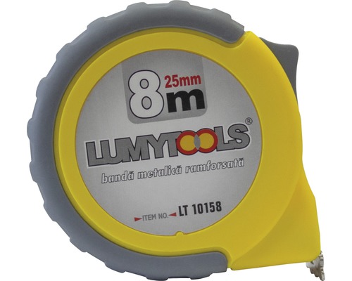 Ruletă cu o lungime de 8 metri și o lățime a benzii de 25 milimetri