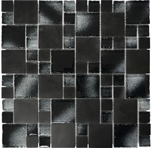 Mozaic sticlă XCM MC709 negru 30x30 cm