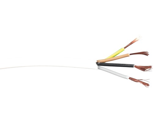 Cablu MYYM (H03VV-F) 4x0,75 mm² alb, inel 20m Cablu electric de instalație cu conductor cu cinci fire