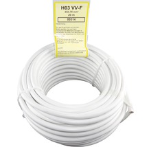 Cablu alb H03 VV-F cu 4 fire și secțiune de 0,75 mm², lungime 20 de metri