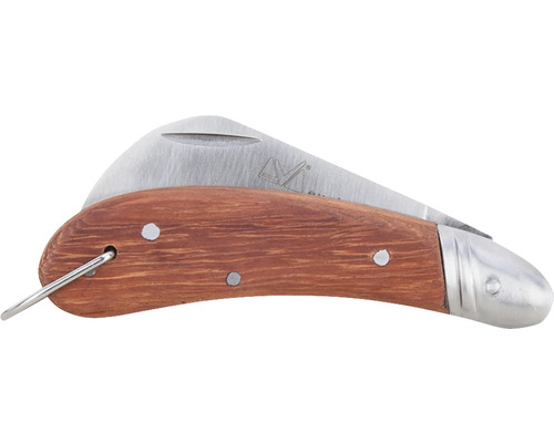 Cuțit de altoit cu placaj din lemn și lamă pliabilă