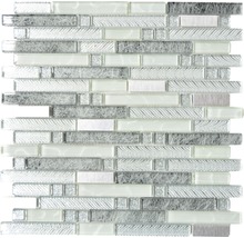 Mozaic sticlă XCM MV698 mix gri-argintiu 29,8x30 cm