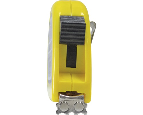 Ruletă galbenă cu buton de blocare și clemă de curea