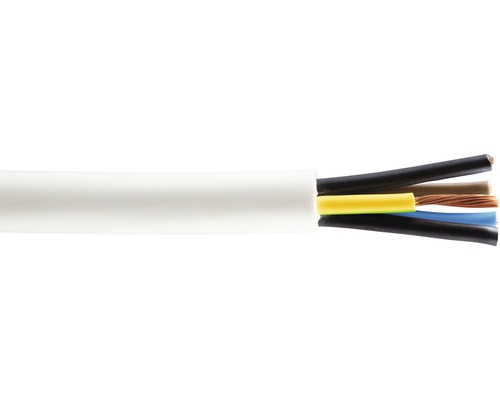 Cablu MYYM (H05VV-F) 5x0,75 mm² alb, inel 50m Cablu electric cu cinci fire