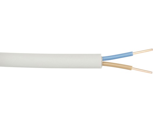 Cablu NYM-O 2x1,5 mm² gri, inel 20m, manta din PVC conform DIN VDE 0281-1