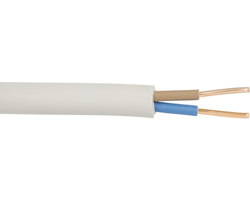Cablu NYM-O 2x2,5 mm² gri, inel 20m, manta din PVC conform DIN VDE 0281-1-0