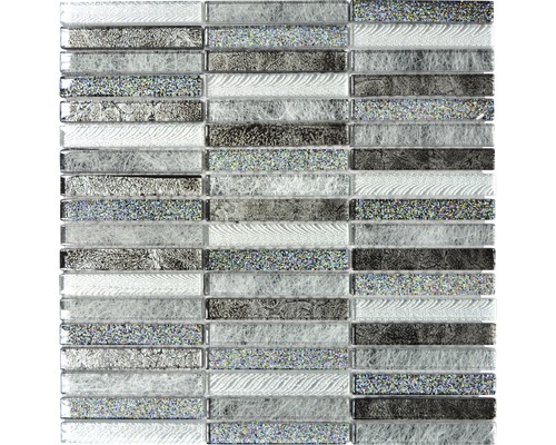 Mozaic sticlă XCM ST DS argintiu 29,8x30,4 cm