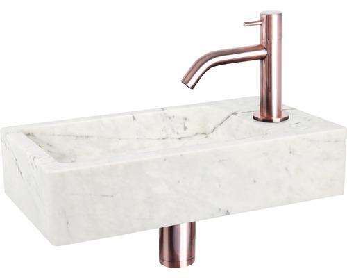 Chiuvetă dreptunghiulară din marmură cu baterie