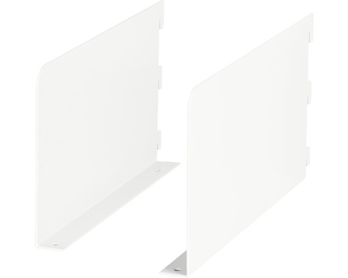 Set suporți raft pe șină Dolle Book Brackets 250x130x22 mm, alb, 2 piese, pentru construcție bibliotecă