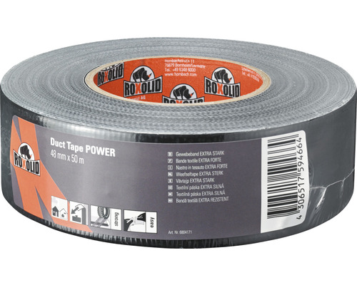 Bandă profi pentru reparații ROXOLID Profi Duct Tape neagră 48 mm x 50 m-0