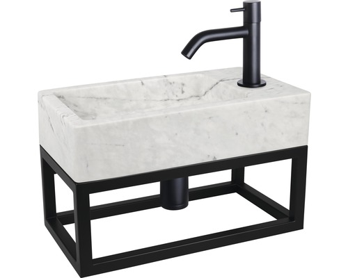 Lavoar cu bazin din marmură și cadru metalic