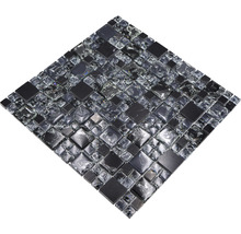 Mozaic sticlă-piatră naturală XIC K1428 negru 30,5x30,5 cm