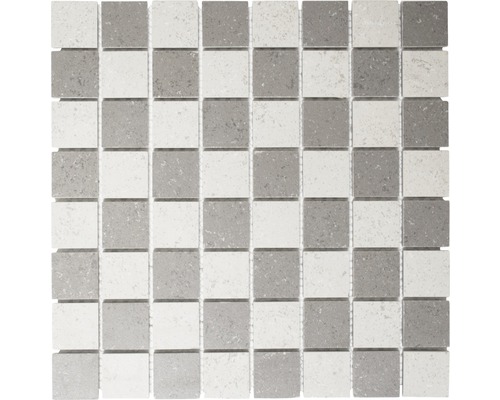 Mozaic piscină ceramic CCT 322, model șah, gri mix 30x30 cm