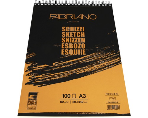 Bloc de schițe A3 Fabriano cu spirală pentru artiști