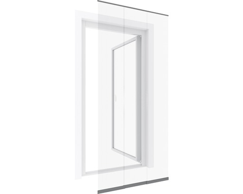 Ansamblu de fereastră oscilobatantă albă într-o secțiune de perete