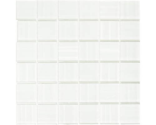 Mozaic piscină sticlă XCM BC 884 alb lucios 29,8x29,8 cm