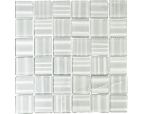 Mozaic piscină sticlă XCM BC 894 gri lucios 29,8x29,8 cm Placă de mozaic din sticlă cu elemente pătrate