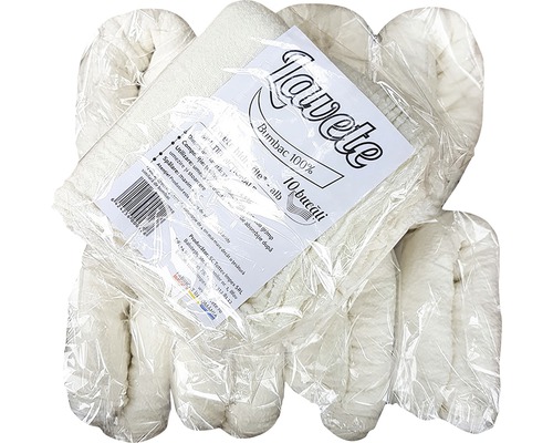 Pachet de zece lavete albe din bumbac