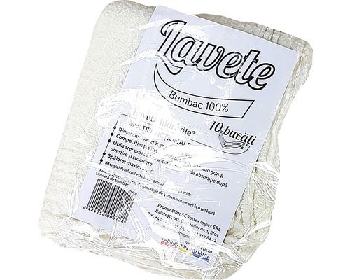 Lavete universale bumbac Tottex 37x37 cm, pachet 10 bucăți