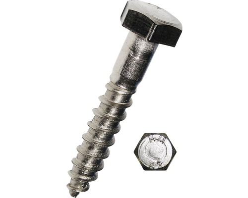 Holșuruburi cu cap hexagonal Dresselhaus 5x60 mm DIN571 oțel inox A2, 50 bucăți, pentru lemn Holșuruburi cu cap hexagonal Dresselhaus 5x60 mm DIN571 oțel inox A2, 50 bucăți, pentru lemn