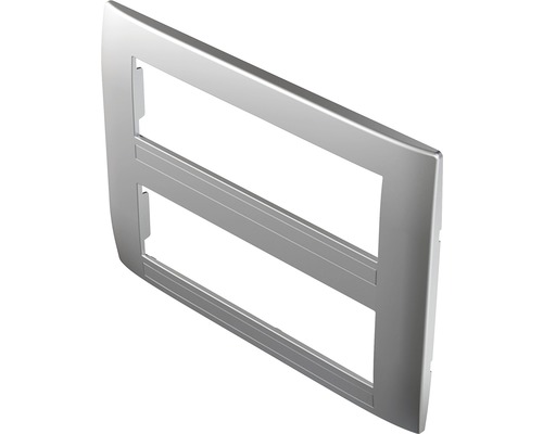 Ramă aparataje TEM Soft 2x7 module, argintiu