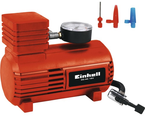 Compresor Einhell CC-AC 12V cu manometru și diverși adaptori