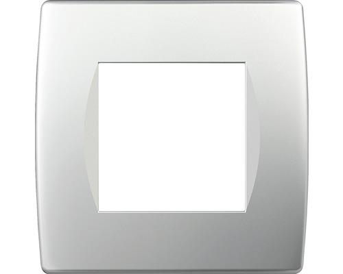 Ramă aparataje TEM Soft 2 module, argintiu