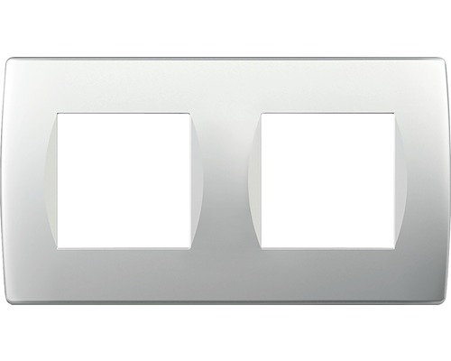 Ramă aparataje TEM Soft 2x2 module, argintiu