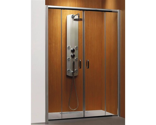 Ușă duș glisantă pentru nișă Radaway Premium Plus DWD, 150x190 cm, sticlă securizată transparentă, profil crom