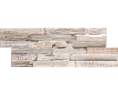 Placaj Ultrawood White Wash reciclat 100% 18x49,5 cm Placă decorativă din lemn cu aspect de cărămidă