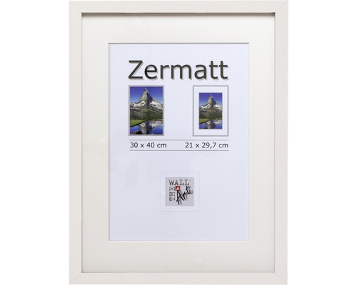 Ramă foto lemn Zermatt albă 30x40 cm