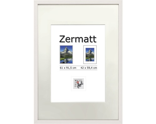Ramă foto lemn Zermatt albă 61x91,5 cm-0
