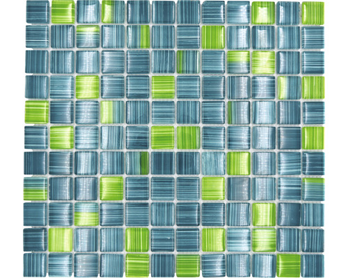 Mozaic piscină sticlă XCM 8250 mix verde30,2x32,7 cm