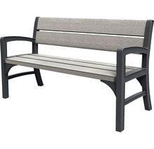 Bancă de grădină cu brațe din plastic și lemn