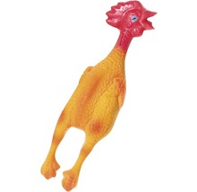 Găină din latex, 15 cm, galbenă-thumb-0