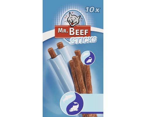 Snack pentru pisici MR. BEEF sticks-uri cu somon și păstrăv 10 buc.
