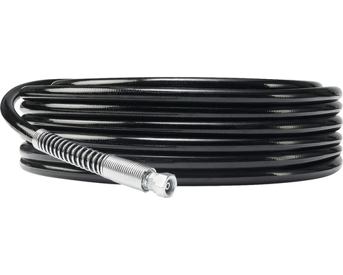 Furtun negru de aer comprimat cu cuplaj metalic