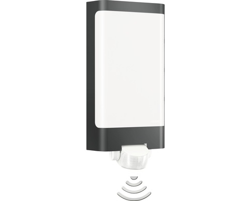 Aplică cu LED integrat Steinel L240 9,3W 946 lumeni, senzor de mișcare, pentru exterior IP44, antracit