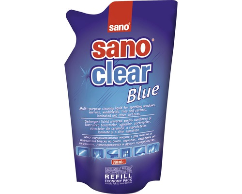 Soluție curățat geamuri Sano Clear Blue 750ml