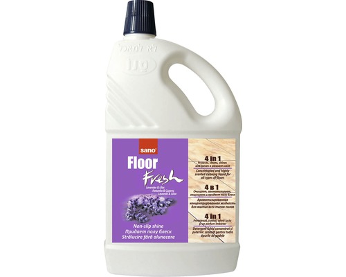 Soluție curățat pardoseală Sano Floor Fresh Lavandă&Liliac 2L Sano Floor Fresh detergent pentru podele în sticlă de plastic albă cu capac albastru