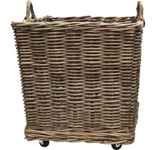 Coș de răchită cu mânere și role