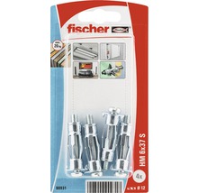 Ancore metalice cu șurub Fischer HM Ø12x37 mm, filet metric M6, 4 bucăți, pentru perete fals