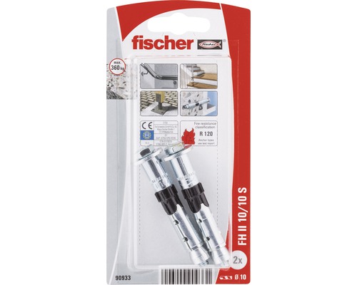 Ancoră cu șurub Fischer FH II 10/10 S, sarcină maximă 360 kilograme, două bucăți