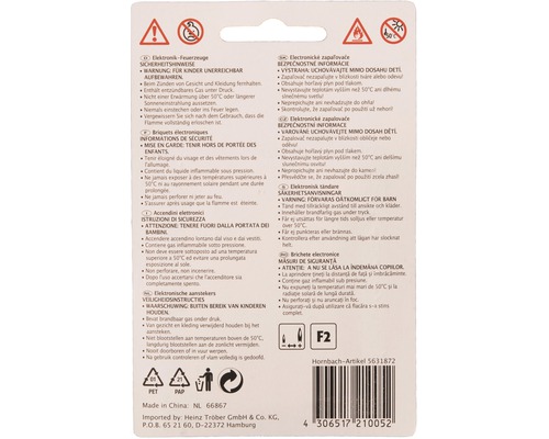 Ambalaj cu instrucțiuni de siguranță pentru brichete electronice